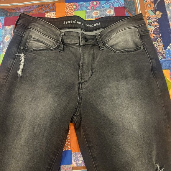 Articles of Society Distressed Black Jeans Sarah Skinny Jeans Size 28 - Picture 3 of 13